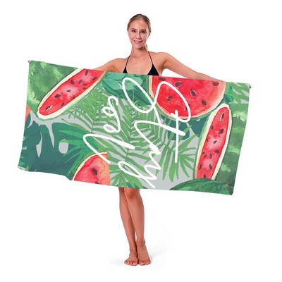 30" x 60" Sublimated Microfiber Sand-Proof Beach Towel